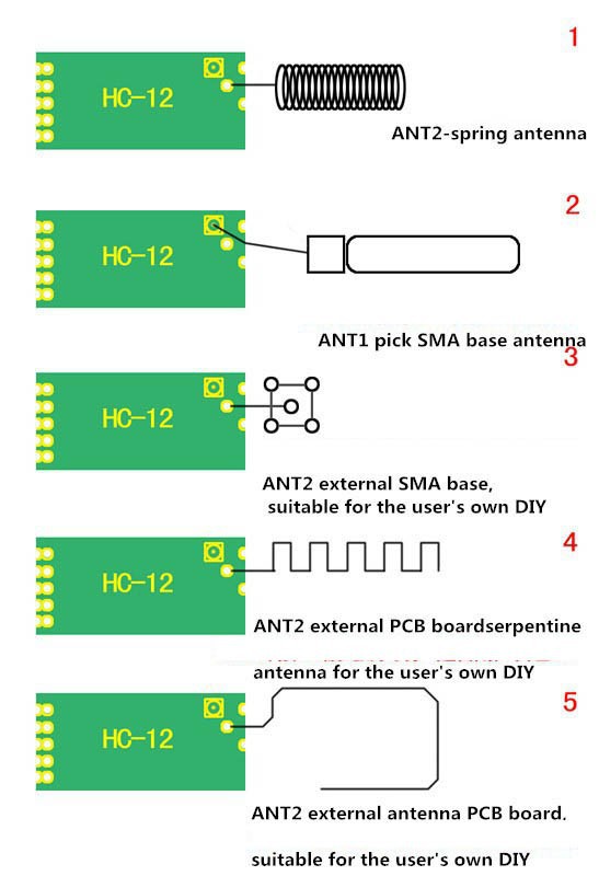 Módulo RF 433Mhz com comunicação serial UART HC-12 RS232 TTL 3.3V e 5V para 1000m