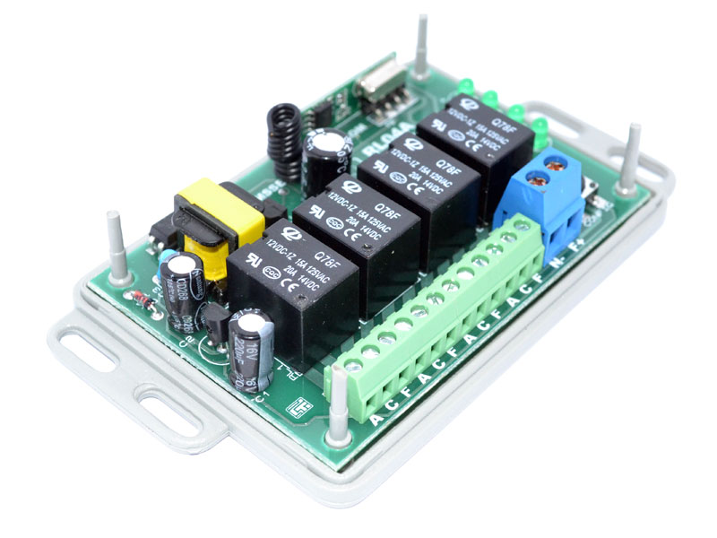 Kit Módulo de relês receptor RF 433Mhz de 4 canais RL04A 127V com controle remoto de 4 botões - A...