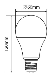 Lâmpada LED Bulbo Dimerizável 3000K Bivolt 9,5W A60 Branco quente E-27 Galaxy LED