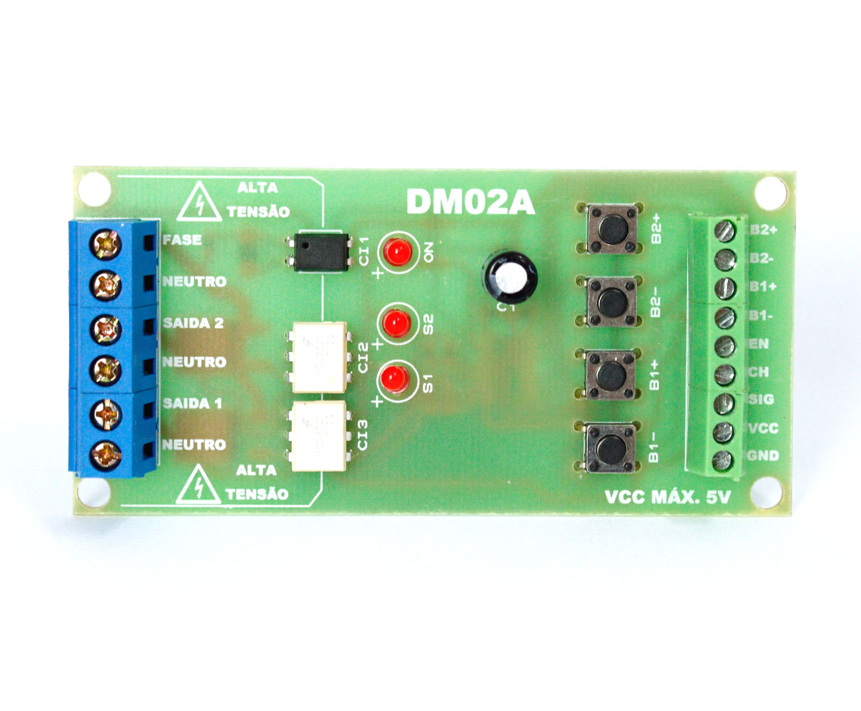 Módulo dimmer 2 canais bivolt para Arduino ESP8266 ESP32 STM - DM02A