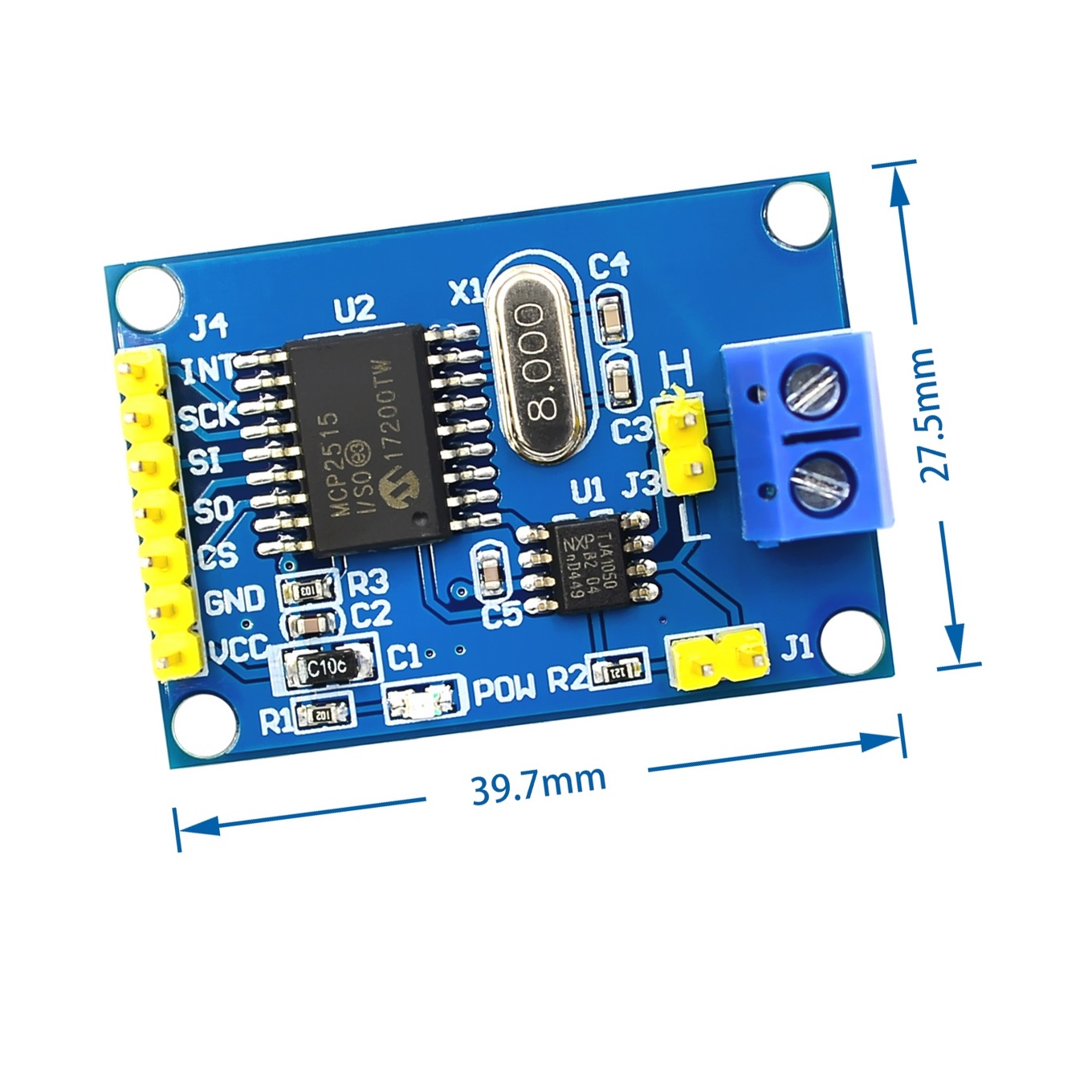 Módulo conversor rede can bus MCP2515 + TJA1050 SPI OBDII