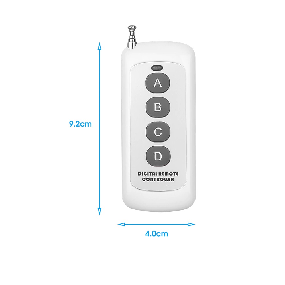 Controle remoto RF 4 botões 433Mhz Learning Code Ev1527 branco