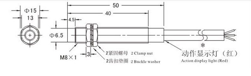 Sensor de proximidade Indutivo NPN 8mm NF - LJ8A3-2-Z/AX