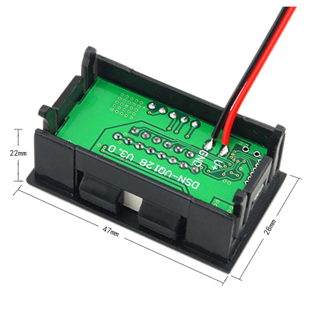 Voltímetro digital medidor de baterias 12V para painel com indicador em barras - Vermelho