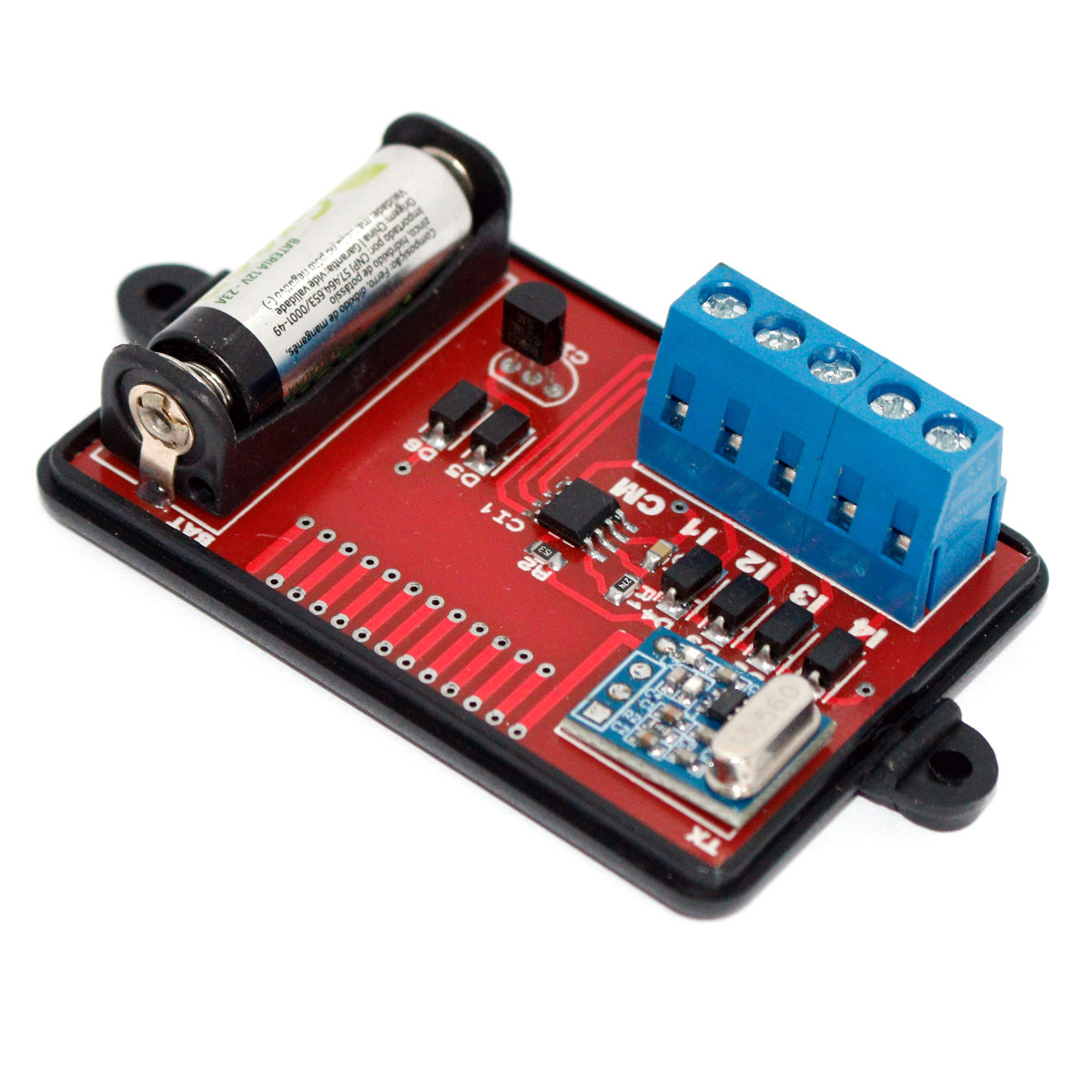 Módulo transmissor sem fio RF 433Mhz 4 canais para interruptor pulsador com CHIP EV1527 - TX04A