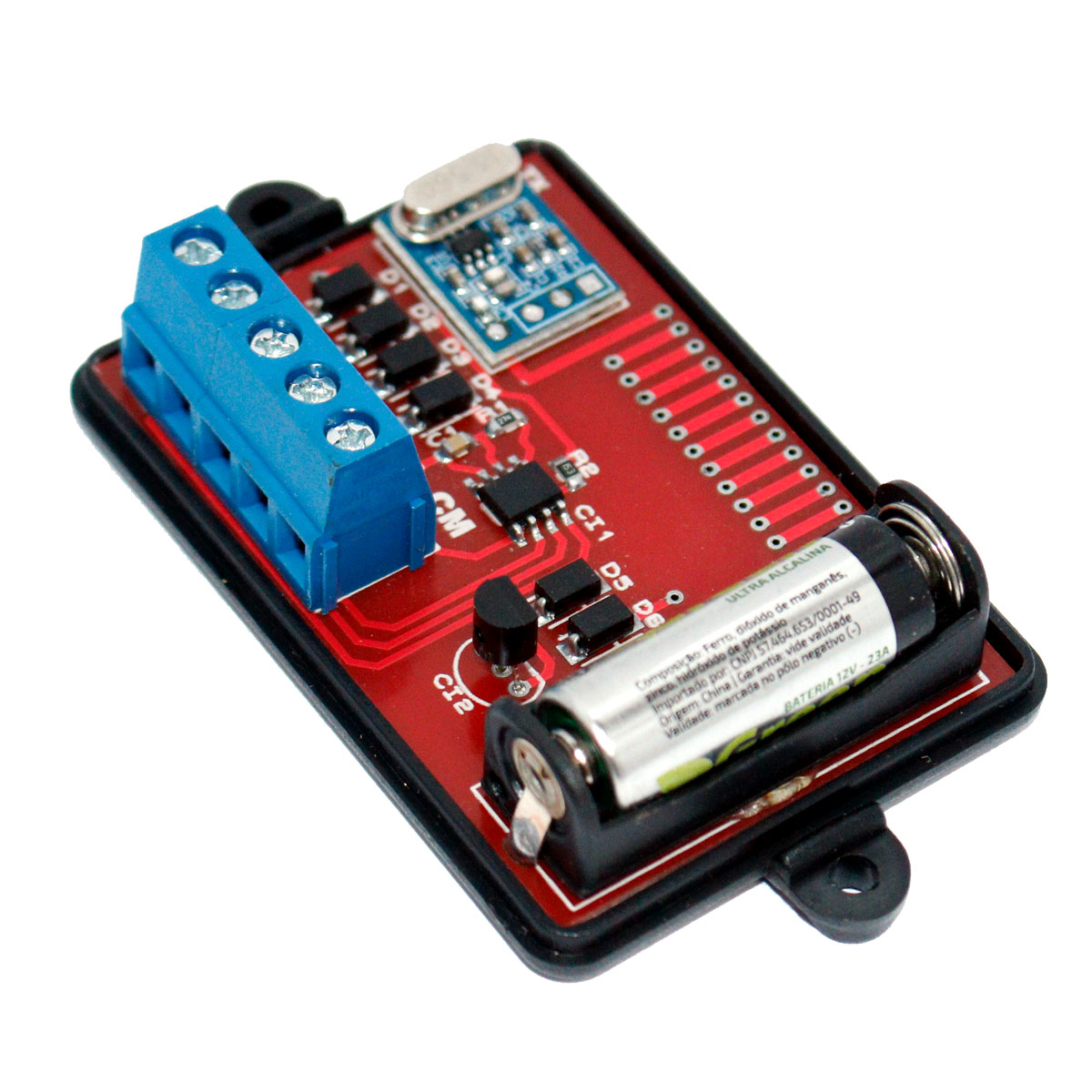 Módulo transmissor sem fio RF 433Mhz 4 canais para interruptor pulsador com CHIP EV1527 - TX04A