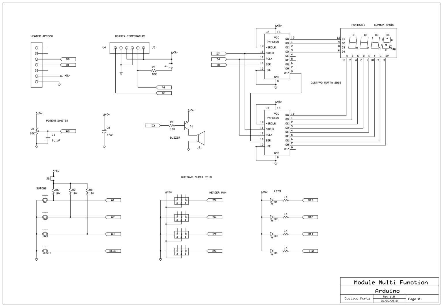 Shield multifunção para Arduino UNO R3 e Mega 2560