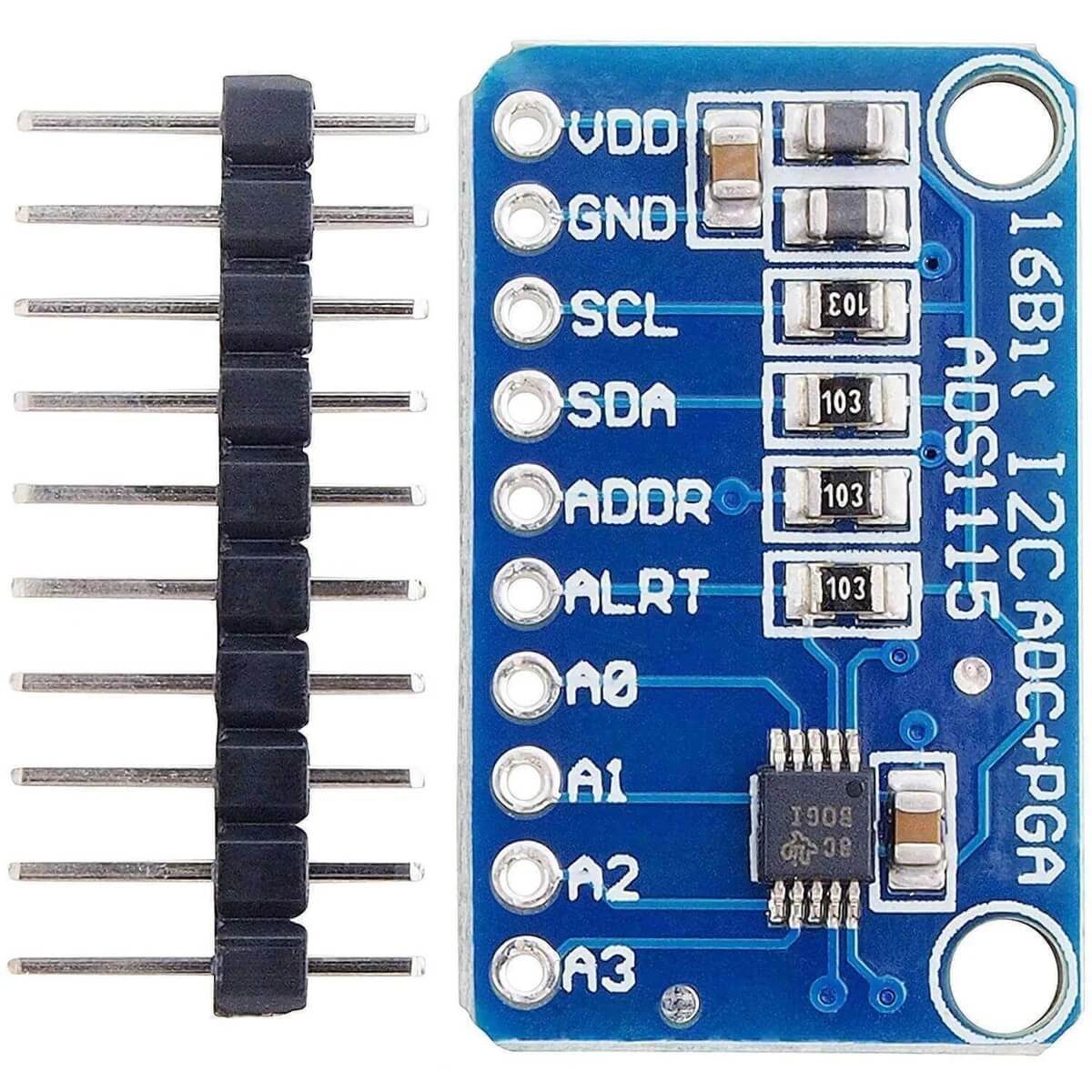 Módulo conversor analógico para digital 16bits I2C 4 canais ADS1115