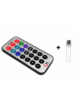 Controle remoto infravermelho (IR) com 21 teclas + receptor VS1838B + Codigo exemplo para Arduino e ...