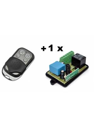 Controle remoto 4 botões + Módulo relê 1 canal RF 433Mhz 127V RL01A-127 com entrada para interrup...