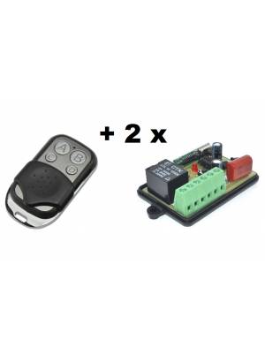 Kit controle remoto 4 botões + 2 x Módulo relê 1 canal RF 433Mhz 220V RL01A-220 com entrada para ...