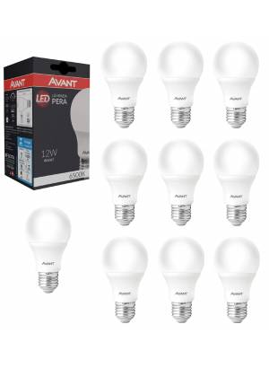 KIT 10 x Lâmpada Pera LED Bulbo A60 12W 6500K bivolt Branco frio E-27 AVANT