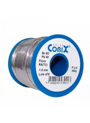 Solda Estanho 60x40 1mm com Fluxo Ra (t2) Rolo 500g - Cobix