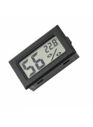 Termômetro higrômetro digital sensor de temperatura e umidade - preto