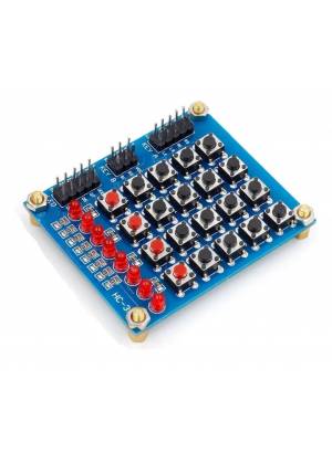 Teclado matricial 4x4 + 4 botões separados + 8 LEDs - HC-35S