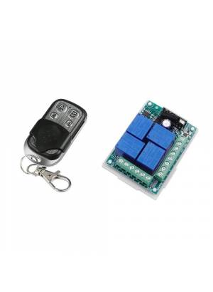 Módulo relê receptor 4 canais 12V KR1204 com controle remoto RF 433Mhz