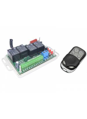 Kit Módulo de relês receptor RF 433Mhz de 4 canais RL04A 12Vdc com controle remoto de 4 botões