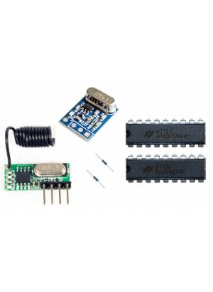 Kit módulo RF 433Mhz (transmissor e receptor) + PAR HT12D e HT12E + Diagrama de ligação - Ideal p...