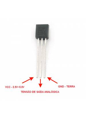 Sensor de temperatura LM35DZ com código exemplo para Arduino - Serve para PIC, Atmel e outros