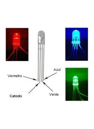 10 x LED RGB 5mm alto brilho catodo comum