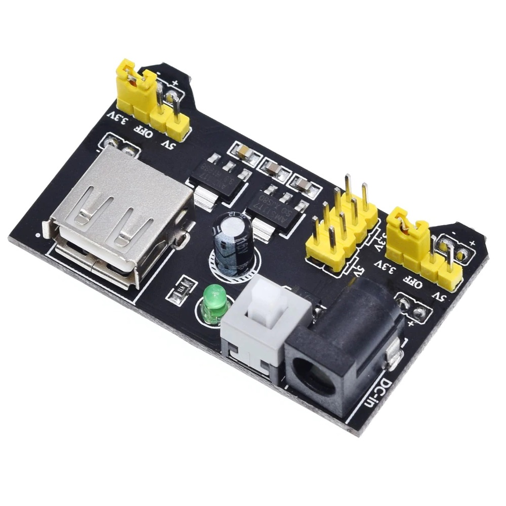 Módulo adaptador Fonte ajustável para 3.3V ou 5V para protoboard