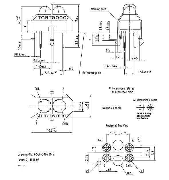 Sensor óptico reflexivo infravermelho (IR) TCRT5000 - Ideal para robótica com Arduino e PIC