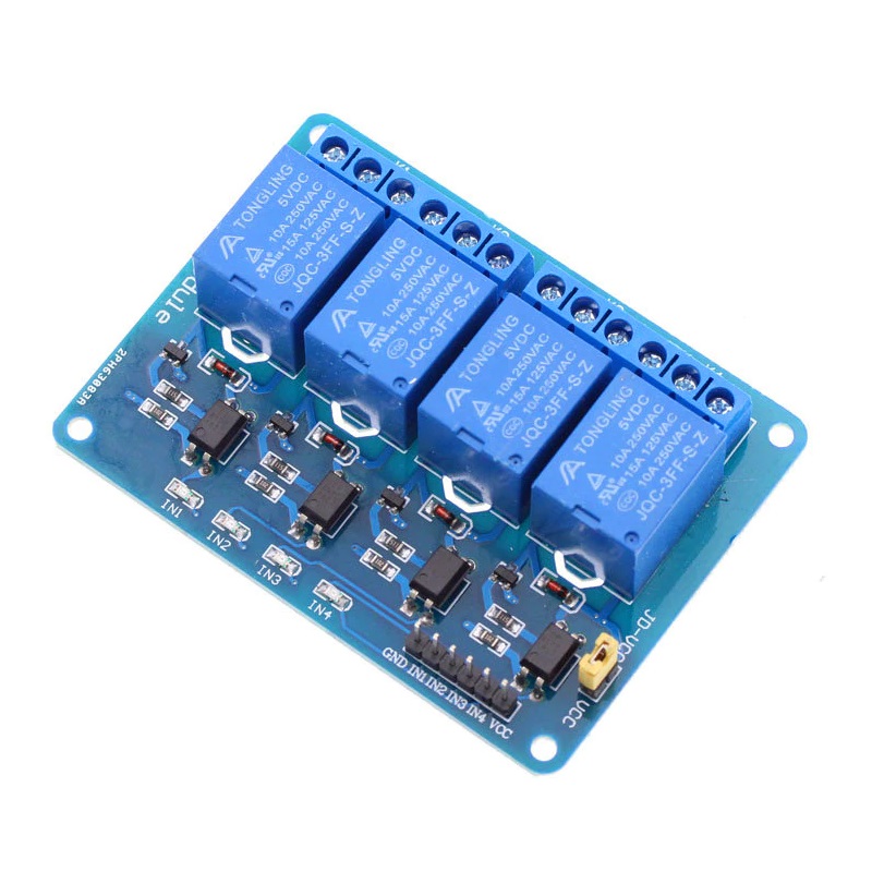 Módulo relés de 4 canais 5V 10A Optoisolado - Ideal para automação Arduino e PIC