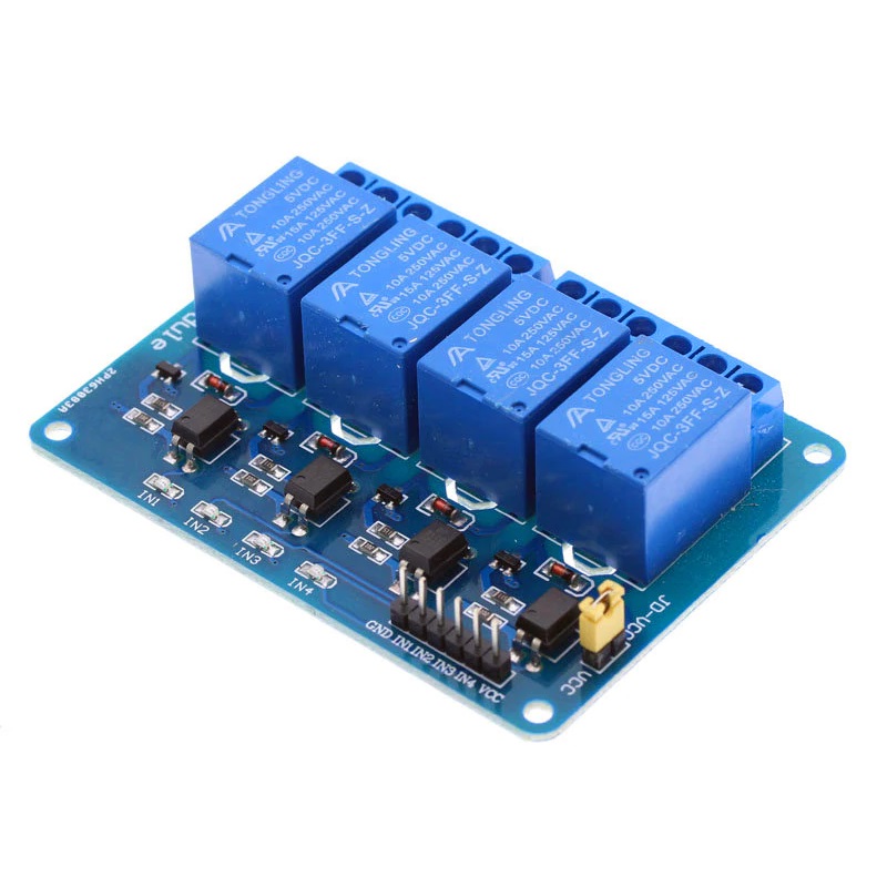 Módulo relés de 4 canais 5V 10A Optoisolado - Ideal para automação Arduino e PIC