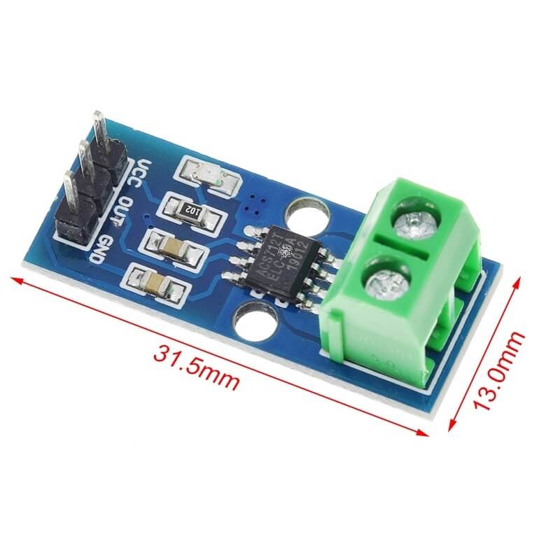 Sensor de corrente 20A ACS712-20A + Código exemplo para Arduino